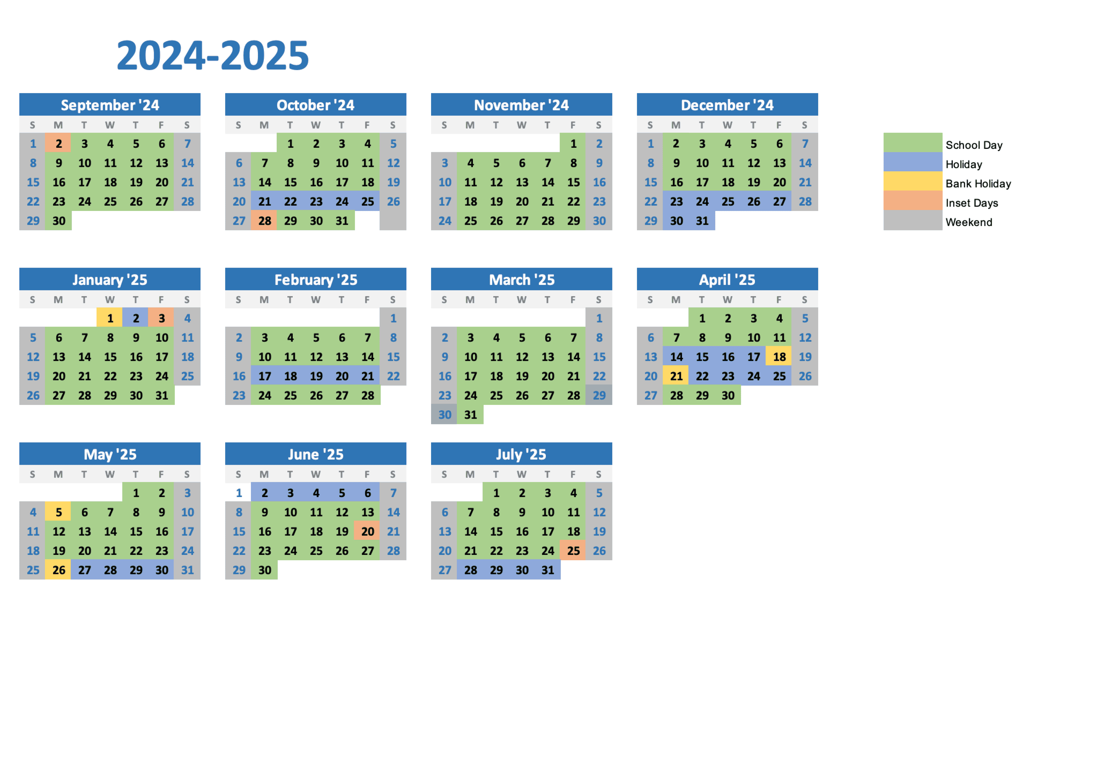 Image of Hazel Grove Primary School Term Dates for 2024/25 academic year.